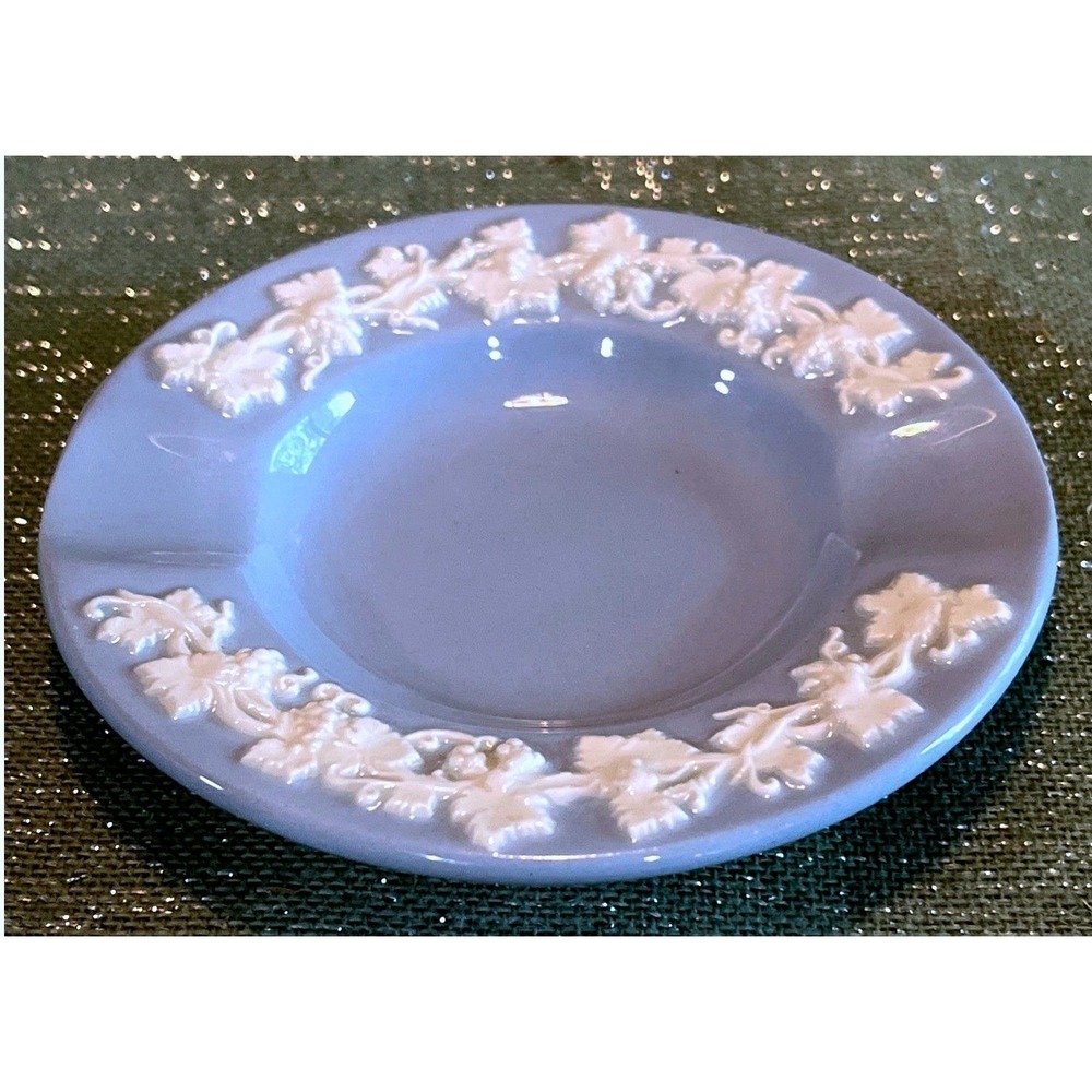 Vintage Wedgwood Blue Jasperware  Round Ashtray Trinket Dish